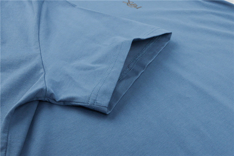 Camiseta Masculina de Algodão Com Gola V