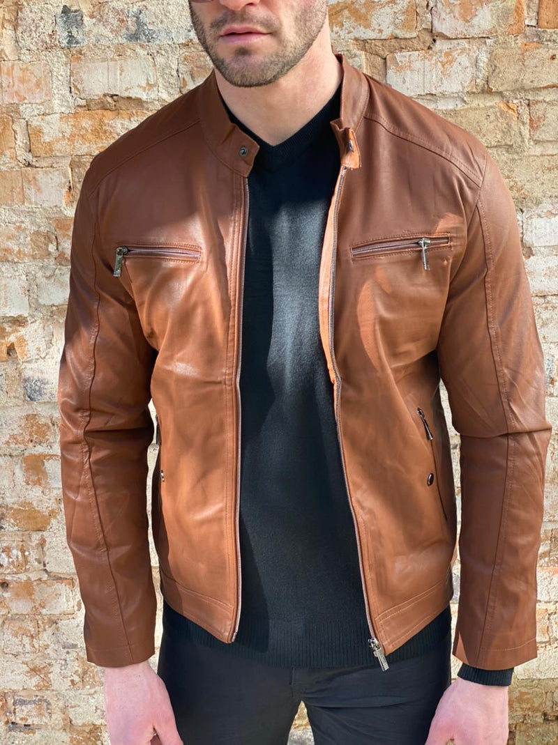 Jaqueta de Couro Masculina Premium  + brinde