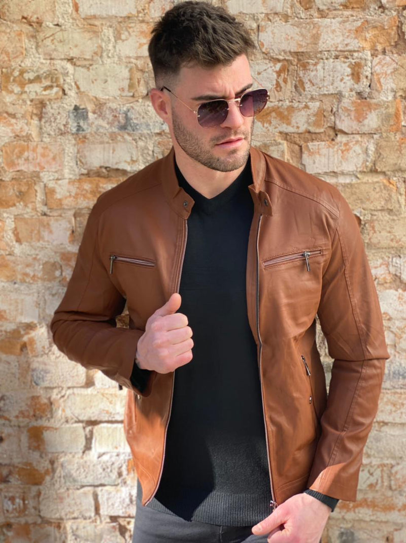 Jaqueta de Couro Masculina Premium  + brinde